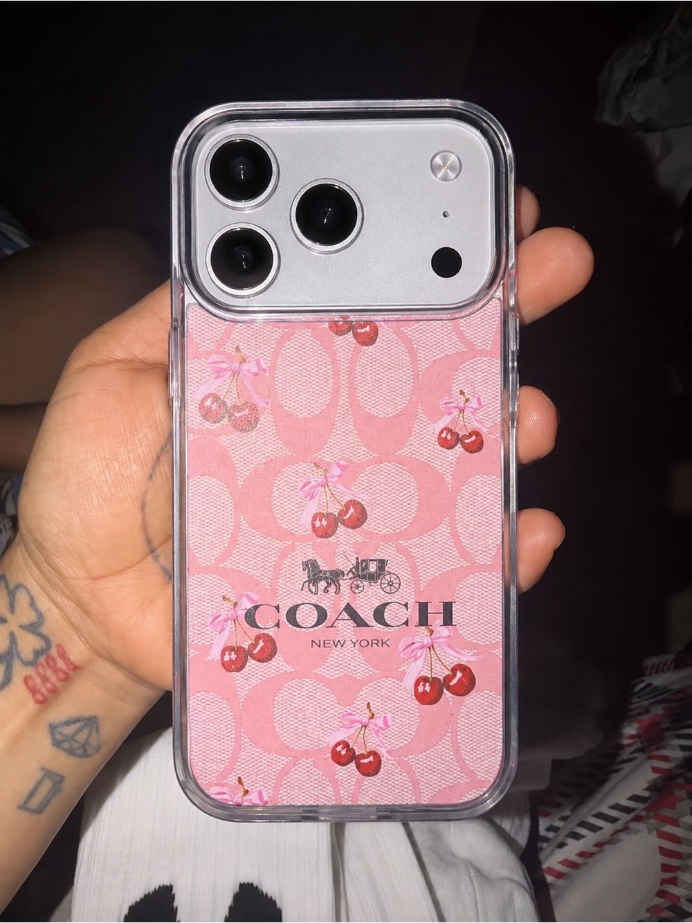 Coach Pink Cherry Signature iPhone Case with Logo